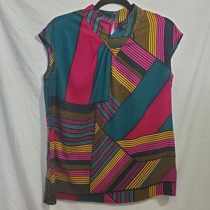 Worthington | Graphic Short Sleeve Blouse